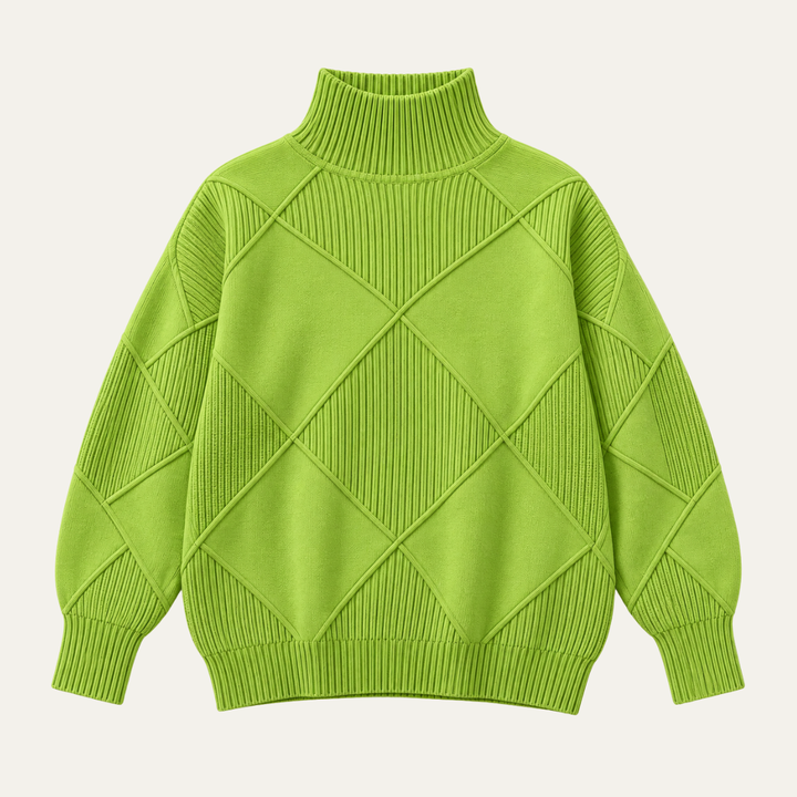 Women's High Neck Cable Knit Sweater