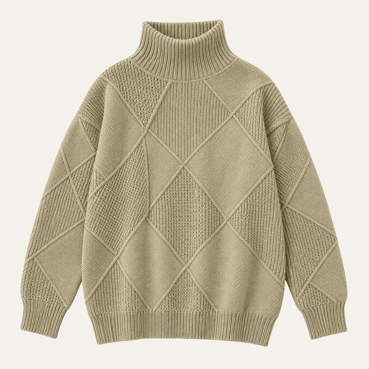 Women's Ribbed High Neck Knit Sweater
