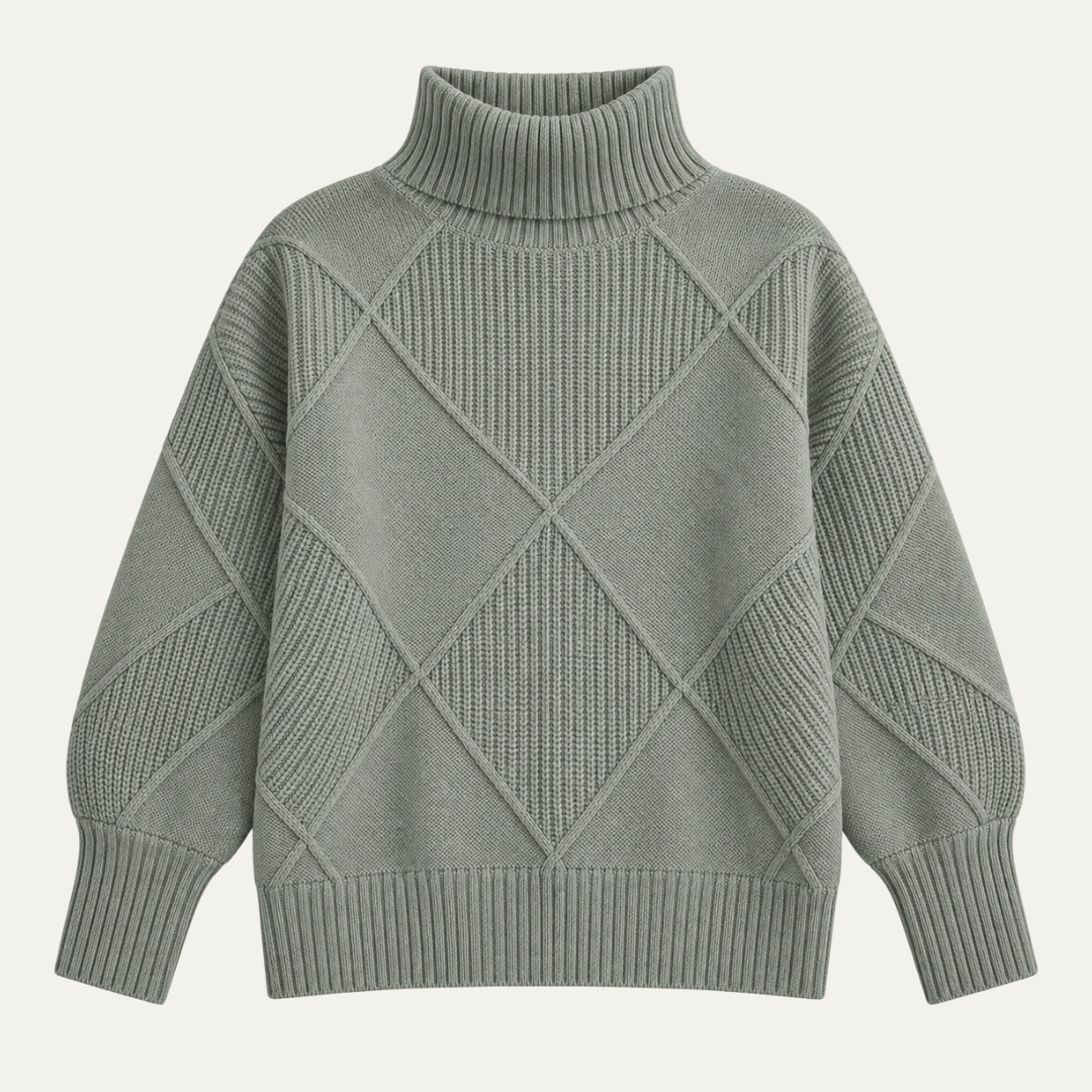 Women's Cozy High Neck Cable Knit Sweater