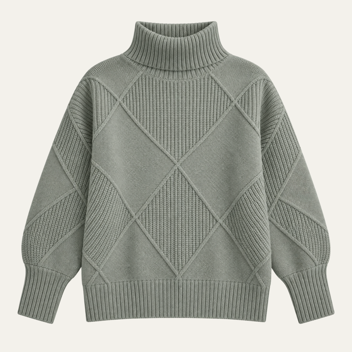 Women's Knit Jumper with Geometric Cables