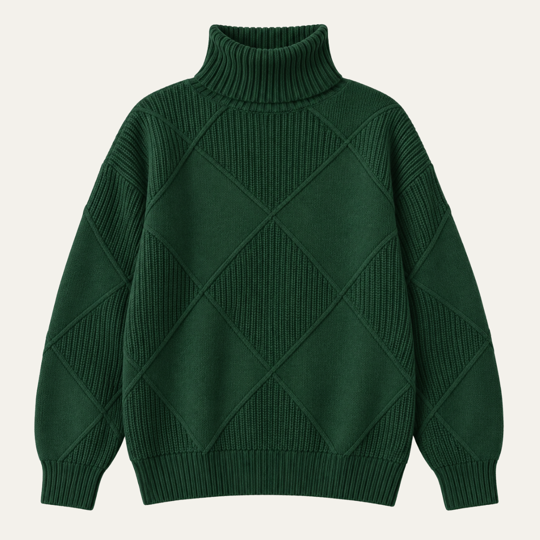 Women's Casual Ribbed High Neck Sweater