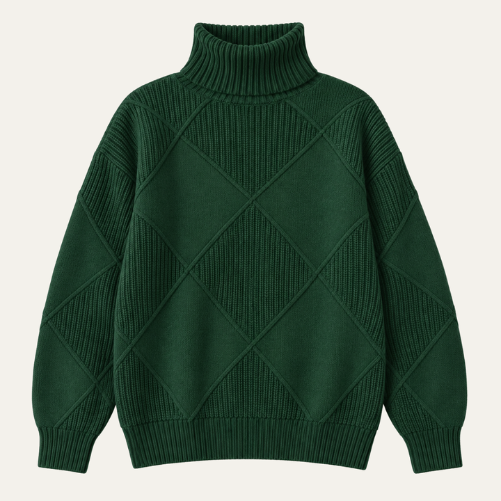 Women's Casual Ribbed High Neck Sweater