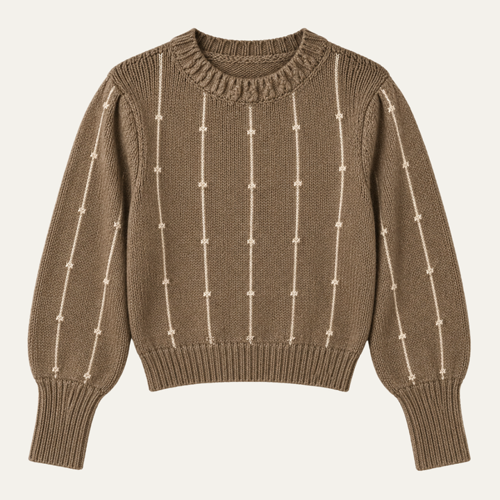Women's Short Ribbed Top with Crew Neck
