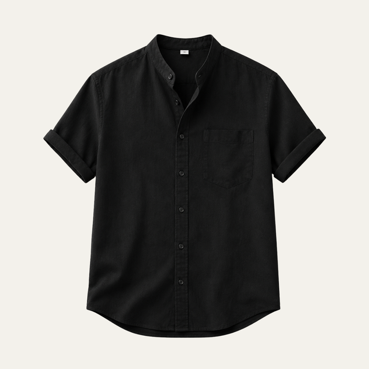 The Hamptons Men's Short Sleeve Collar Linen Shirt