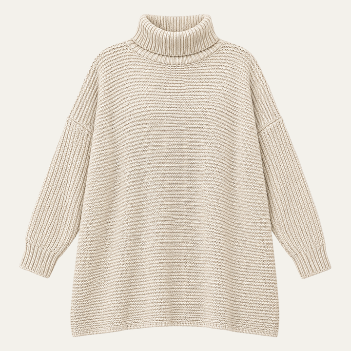 Women's Chunky Knit Dress with Turtleneck
