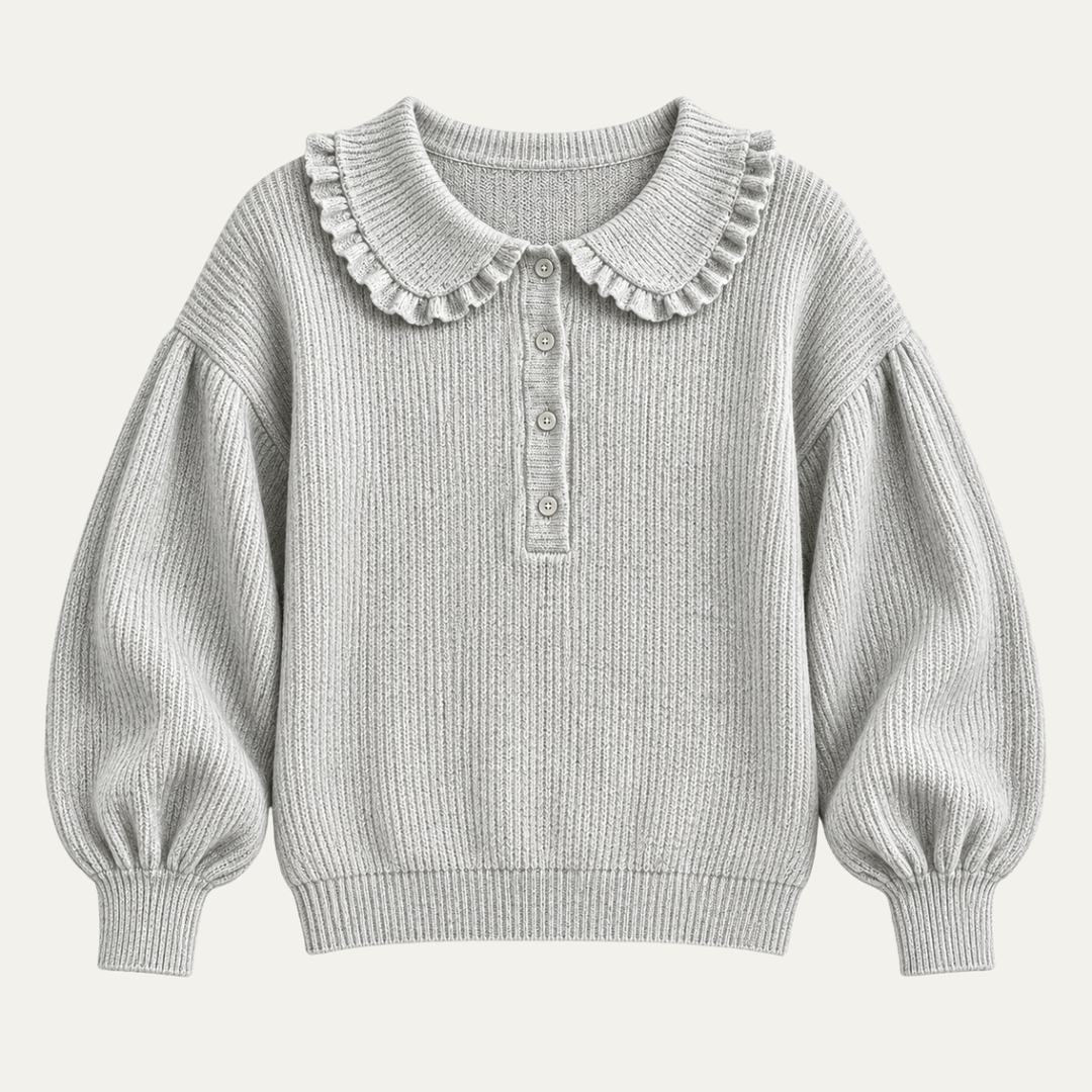 Women's Ribbed Knit Top with Statement Collar