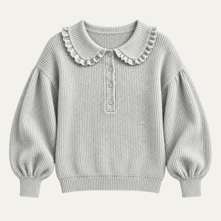 Women's Ribbed Knit Top with Statement Collar