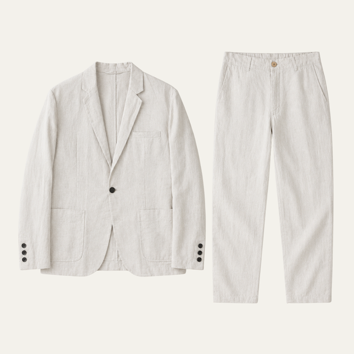 The Naples Men’s Linen Summer Blazer and Pants Set