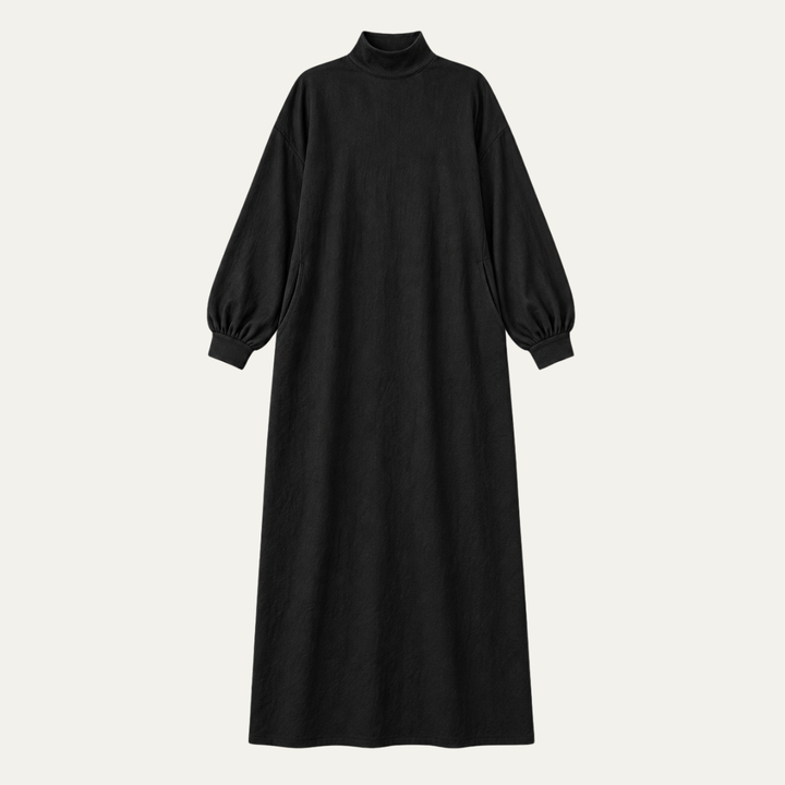 Women's Full Length Dress with High Neckline