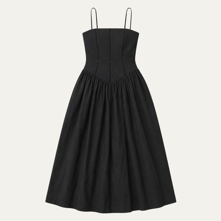 Pleated Strapless Elegant Dress