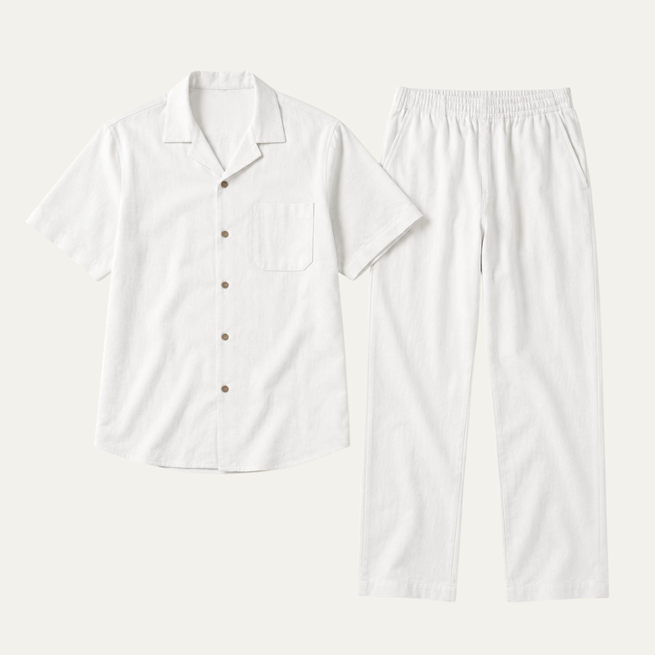 The Kenwood Men’s Collar Shirt and Drawstring Trouser Set
