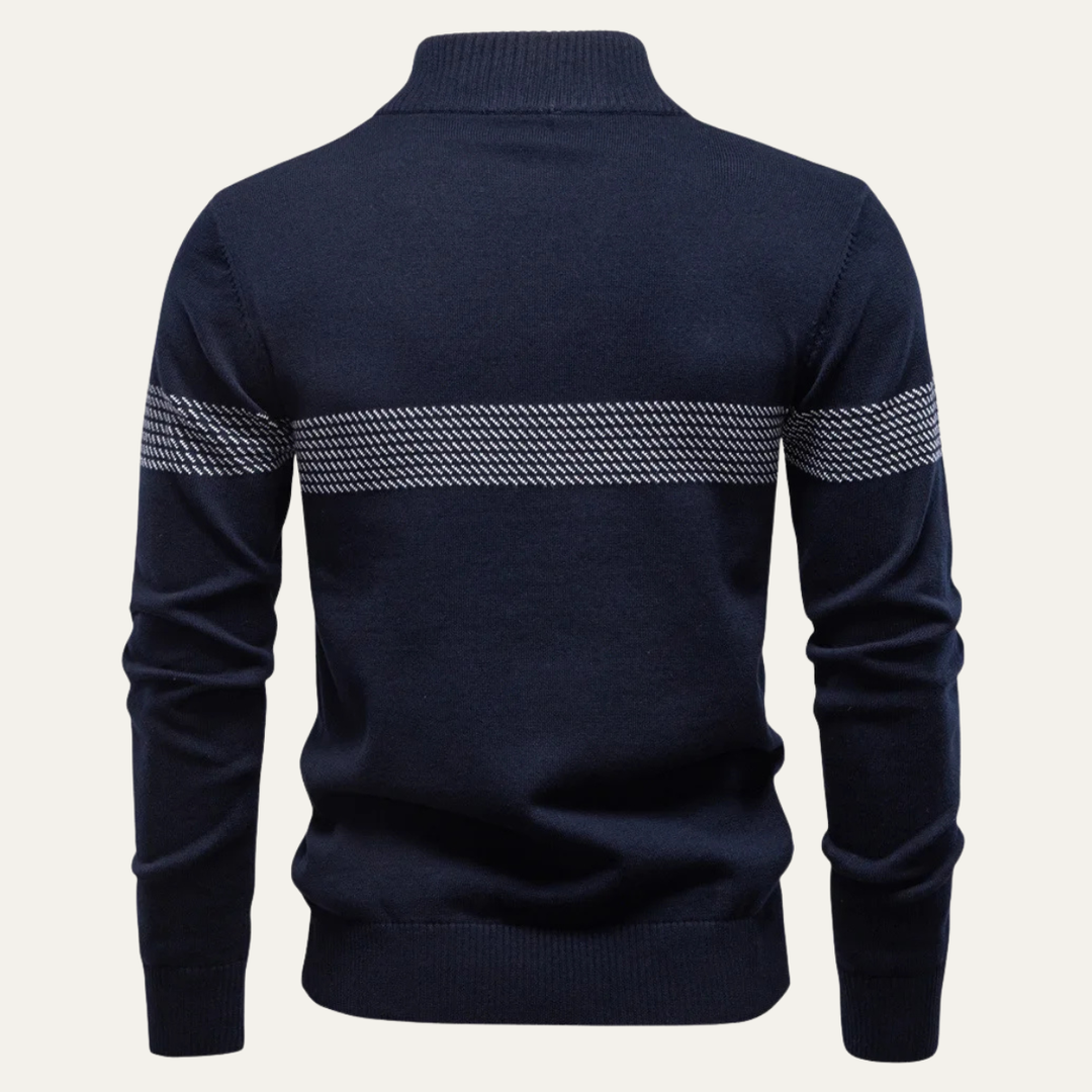 The Brookshire Men’s Casual Half Zip Knit Sweater with Stand Collar