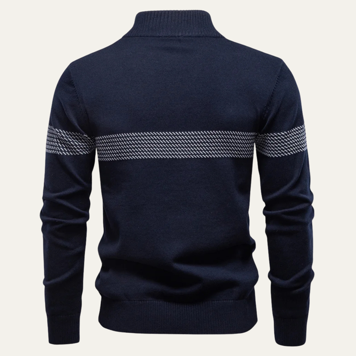 The Brookshire Men’s Casual Half Zip Knit Sweater with Stand Collar