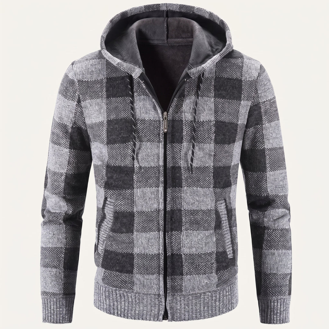 Men's Plaid Zip Up Hoodie