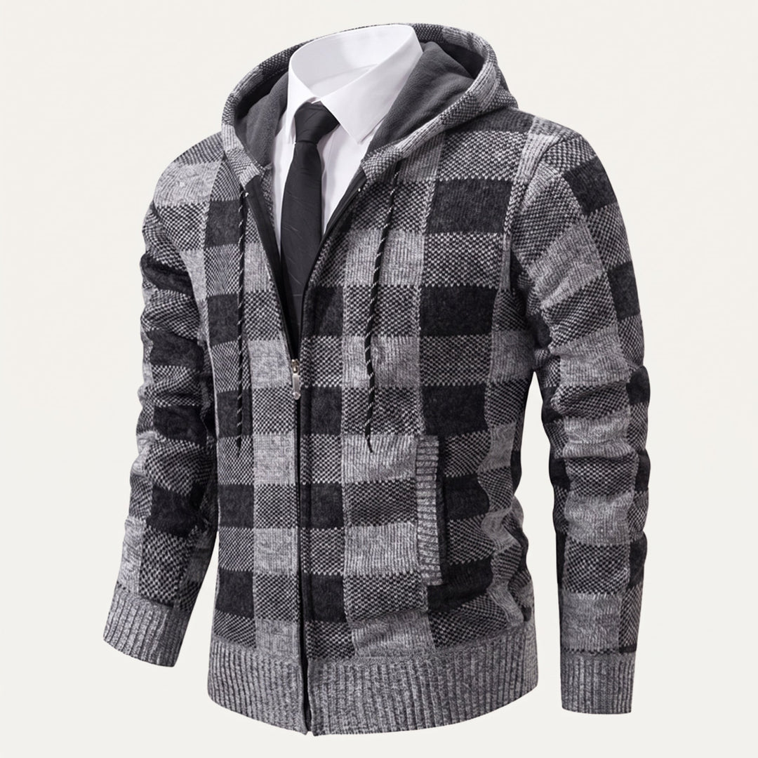Men's Plaid Zip Up Hoodie