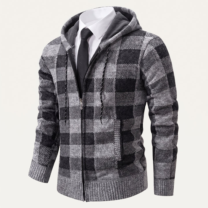 Men's Plaid Zip Up Hoodie