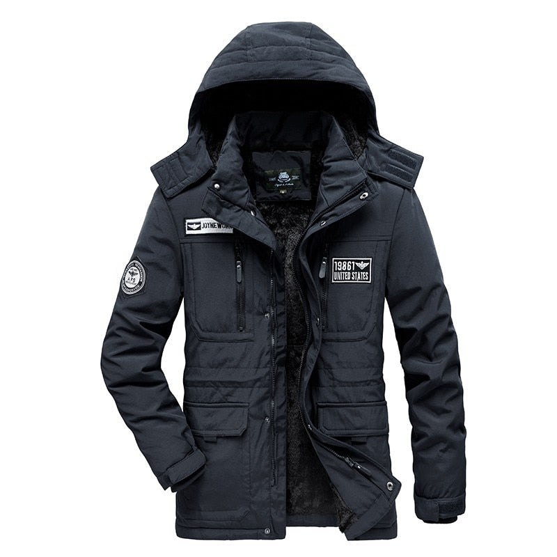 Men's Casual Military Hooded Coat