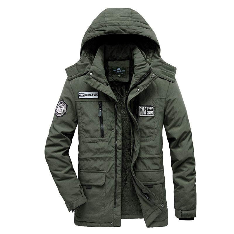 Men's Casual Military Hooded Coat