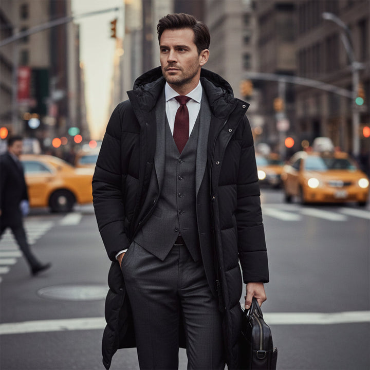 The Hollister Men’s Long Puffer Winter Hooded Coat