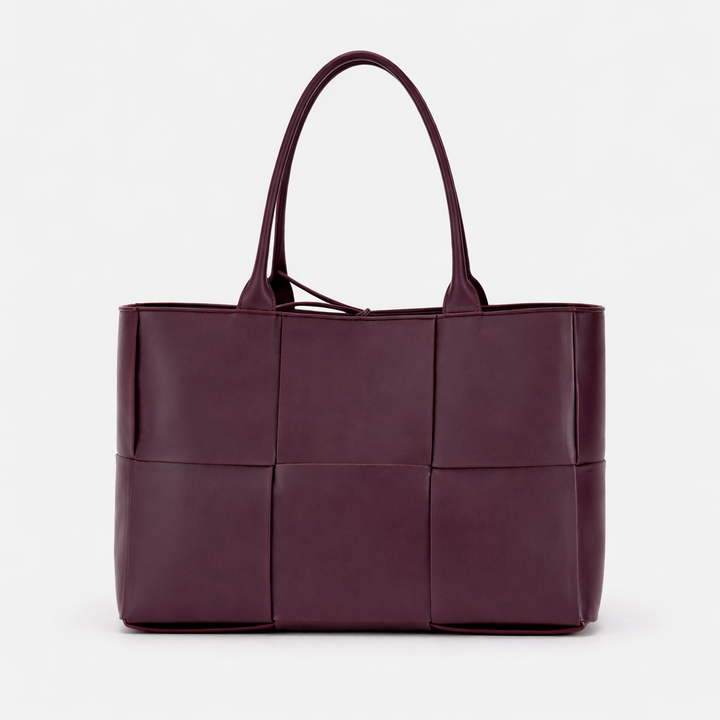 Elegant Woven Tote Bag – Plush Vegan Leather