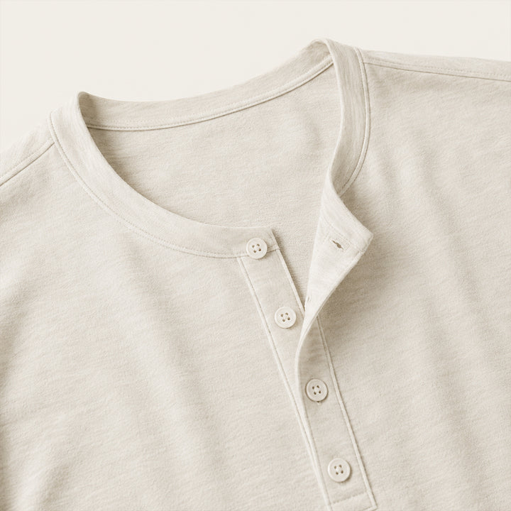 The Brisbane Men's Slim Fit Button Neck Cotton Shirt