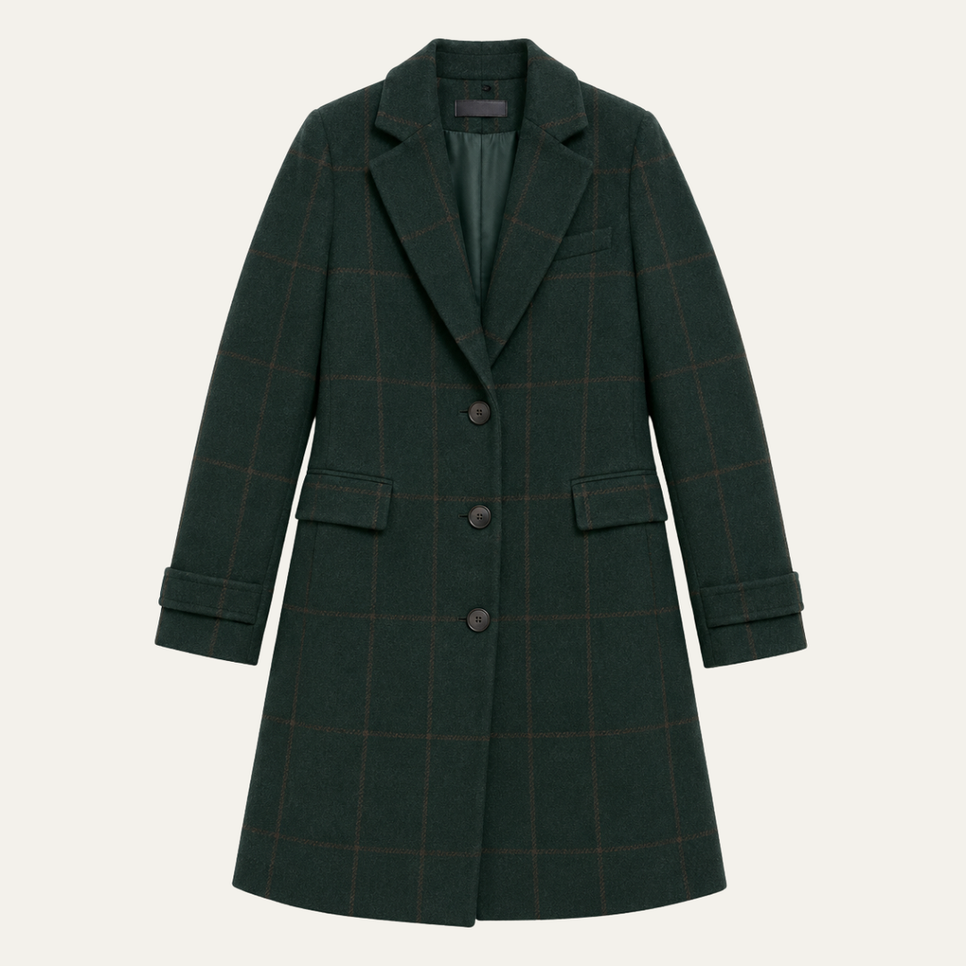 Women's Classic Plaid Comfortable Longline Coat