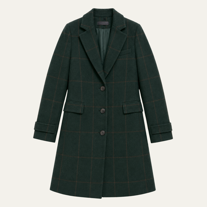 Women's Classic Plaid Comfortable Longline Coat