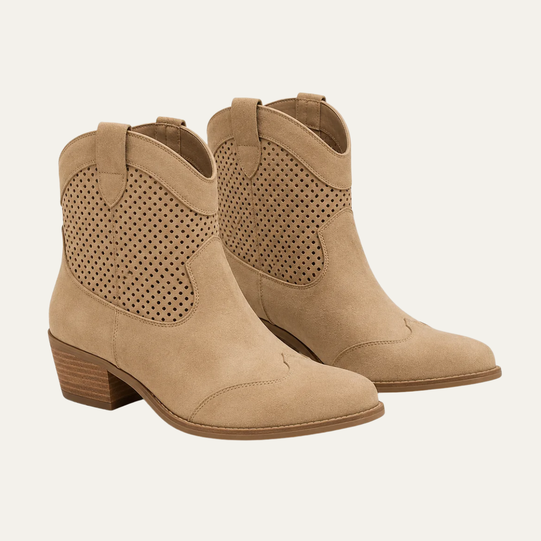 Women's Cowboy Ankle Boots with Block Heel