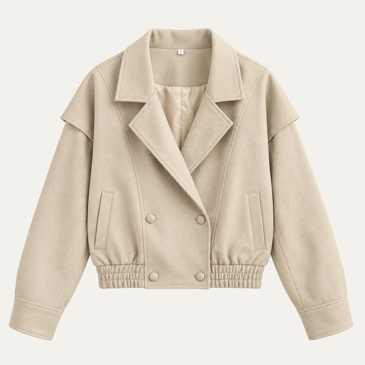 Women's Single Breasted Lapel Jacket with Pockets