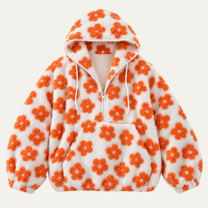 Women's Sherpa Floral Half Zip Pullover