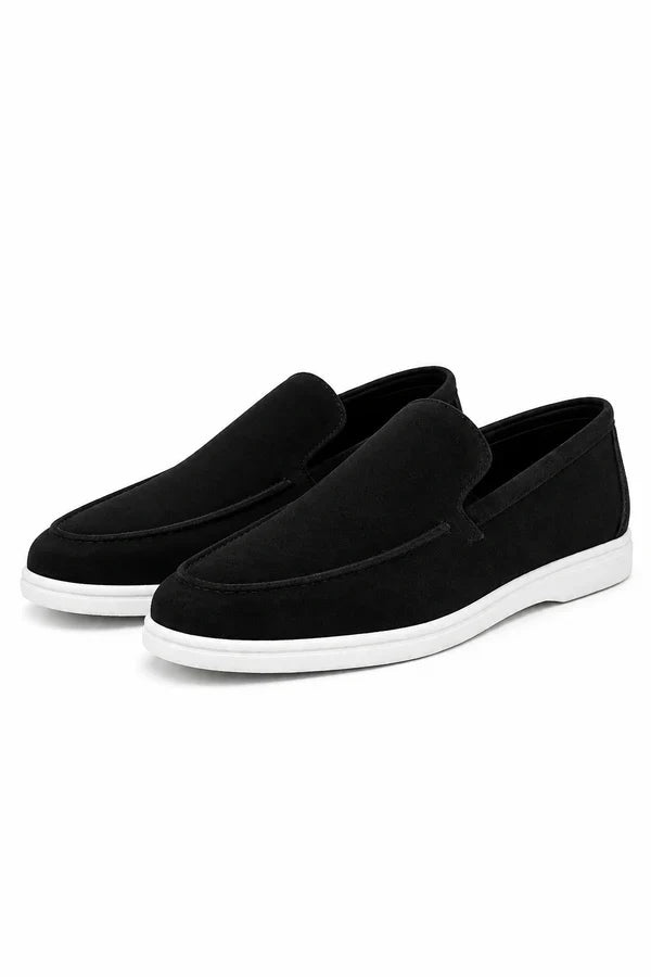 The Sheridan Men's Lightweight Slip On Suede Loafers - Black