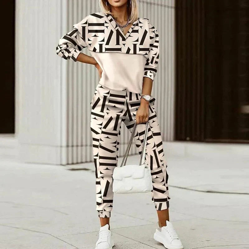 Women's Casual Zipper Top Tracksuit