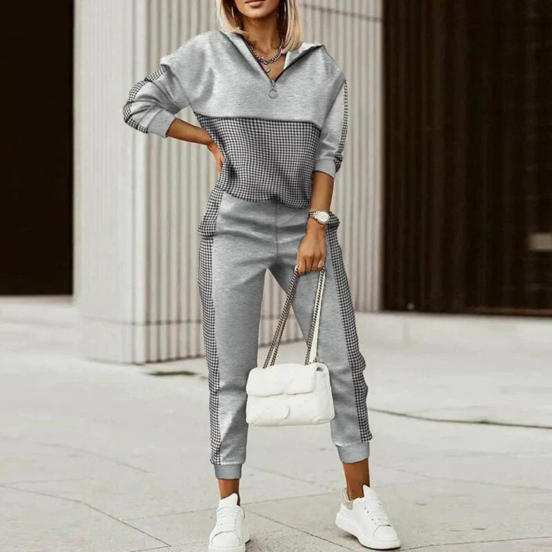 Women's Casual Zipper Top Tracksuit