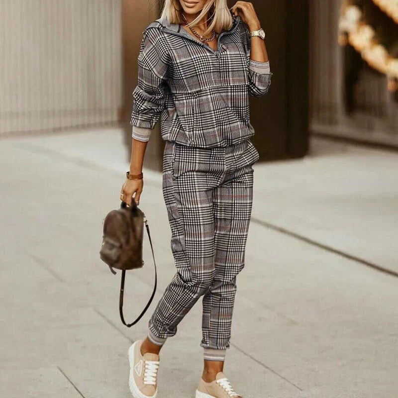 Women's Casual Zipper Top Tracksuit