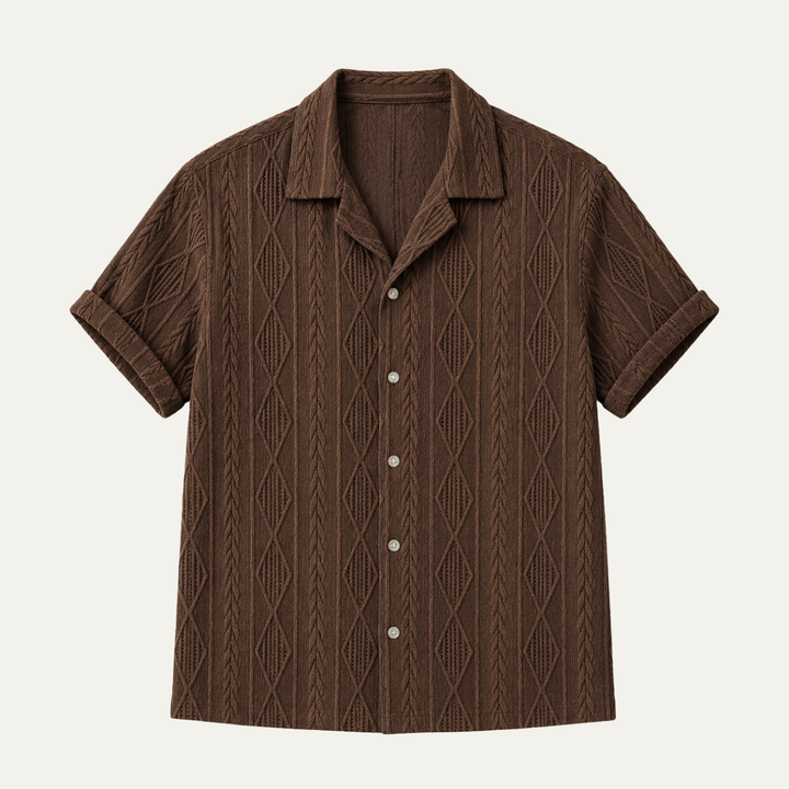 The Greenwich Men's Trendy Short Sleeve Button Up Shirt