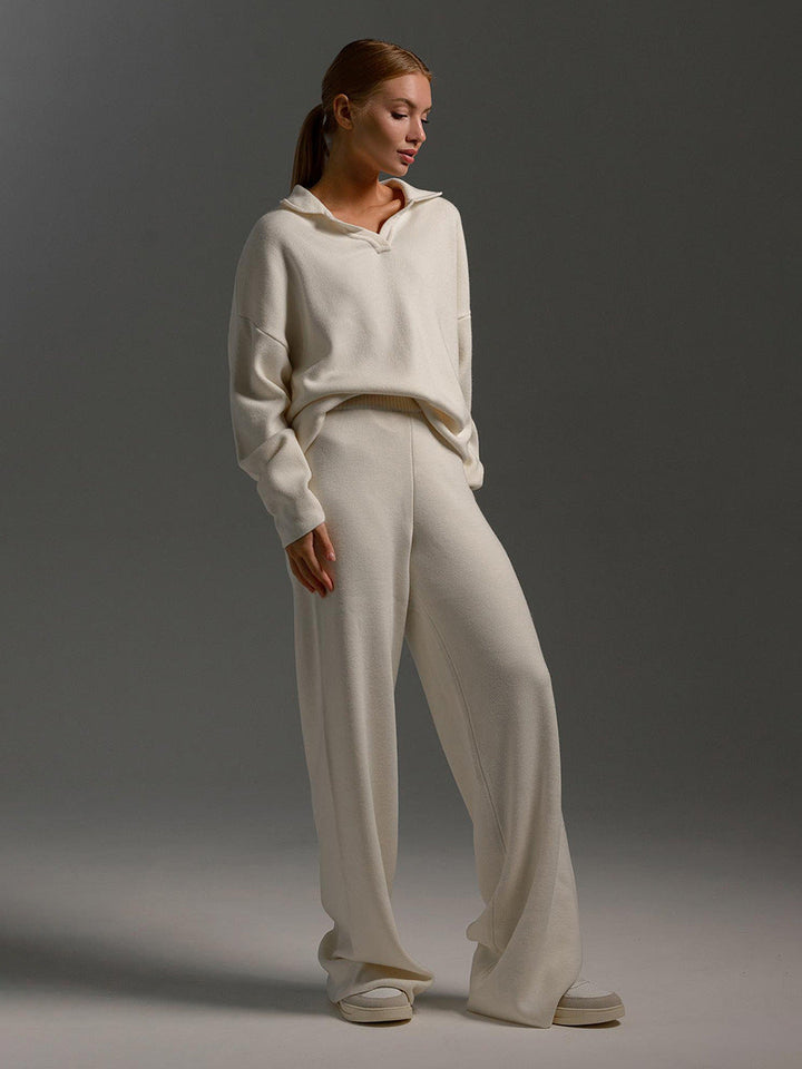 Women's Relaxed Collared Two Piece Lounge Set