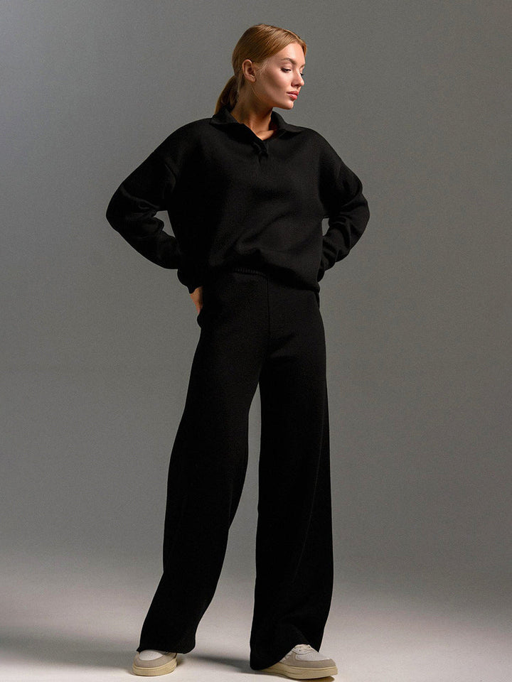 Women's Relaxed Collared Two Piece Lounge Set