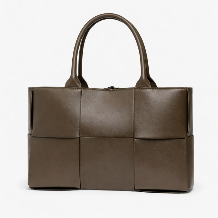 Elegant Woven Tote Bag – Plush Vegan Leather