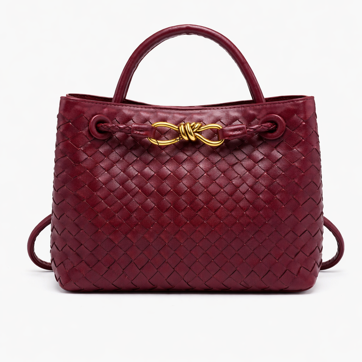 Elegant Woven Tote Bag – Soft Vegan Leather Shoulder Bag
