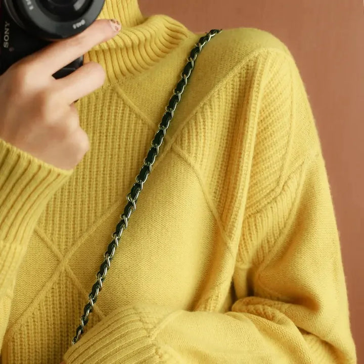 Women's Oversized Turtleneck Sweater, Textured Knit