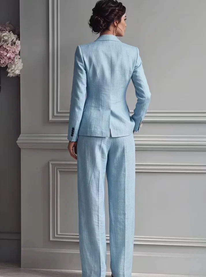 Women's Suit Shirt and Pants Two Piece Set