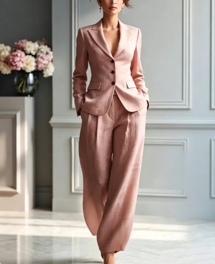 Women's Suit Shirt and Pants Two Piece Set
