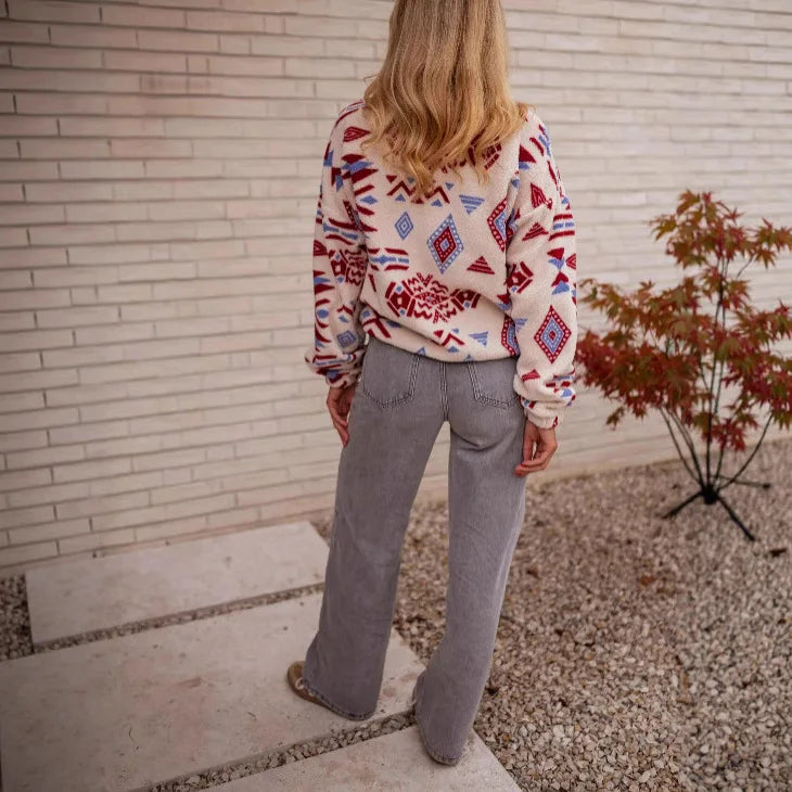 Women's Printed Fleece Pullover and Pants Set