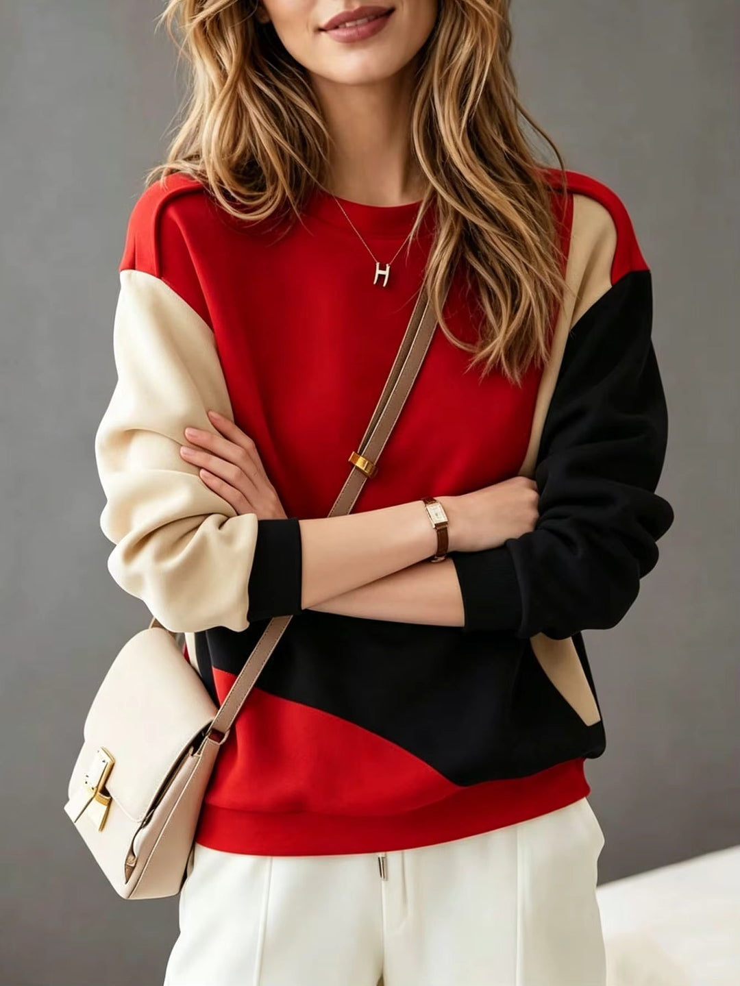 Women's Color Block Crewneck Sweatshirt