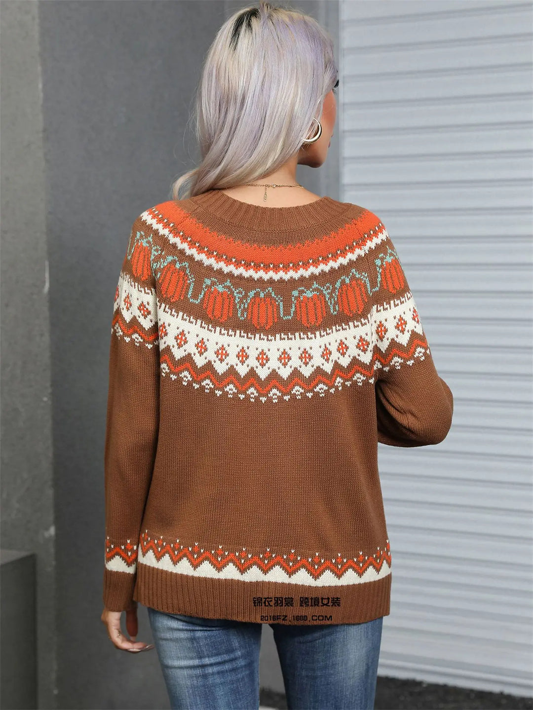 Women's Crew Neck Loose Knit Sweater