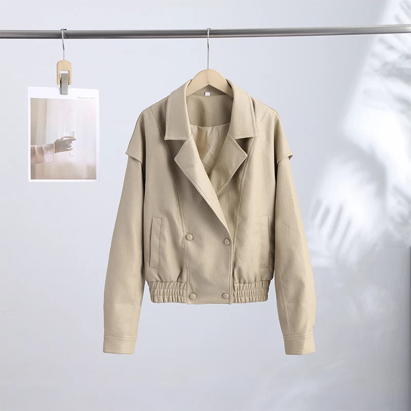 Women's Single Breasted Lapel Jacket with Pockets