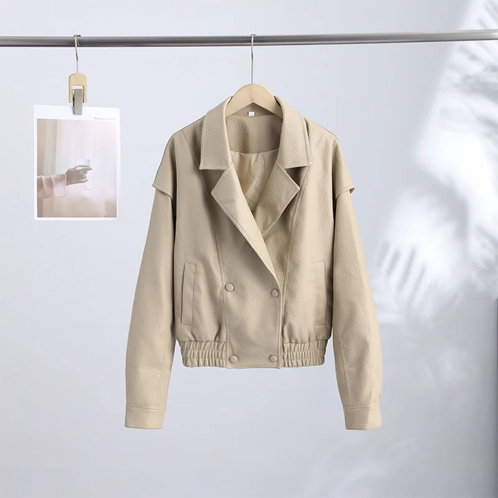 Women's Single Breasted Lapel Jacket with Pockets