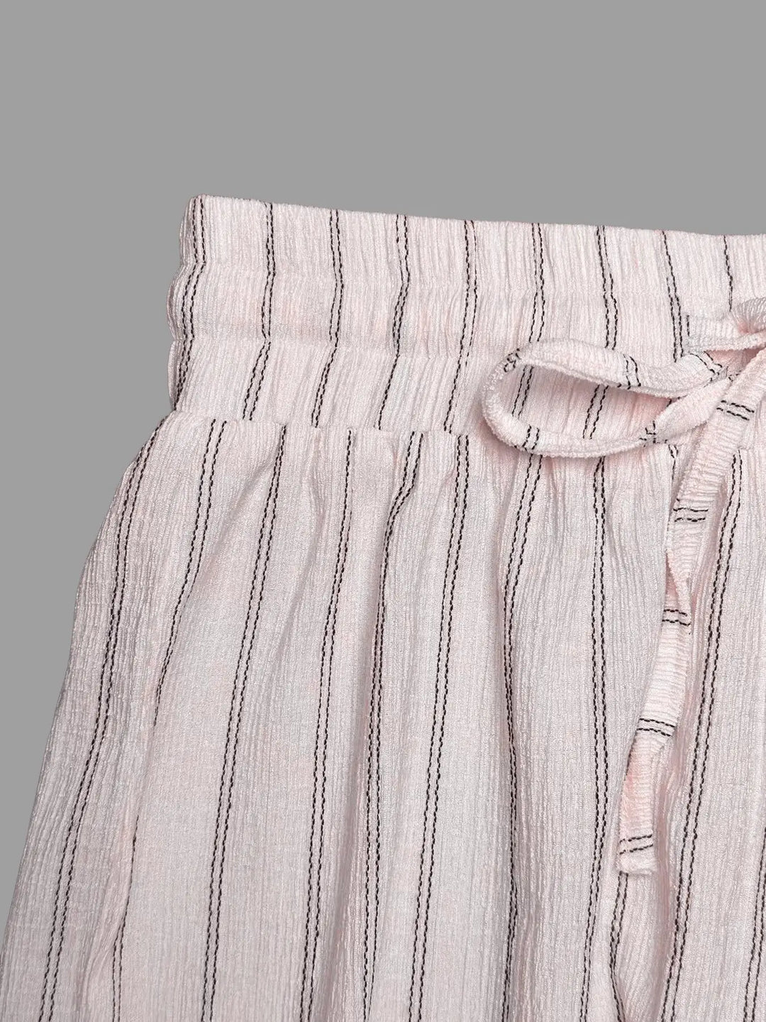 Women's Striped Wide Leg Pants with Belt
