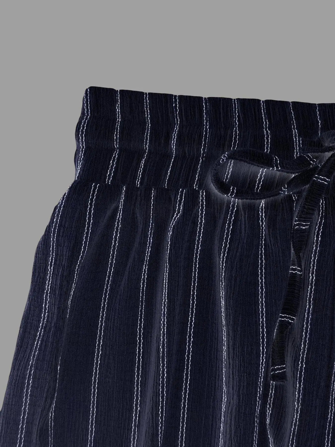 Women's Striped Wide Leg Pants with Belt