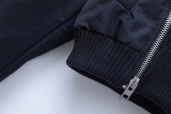 Women's Zip Up Cropped Bomber Jacket